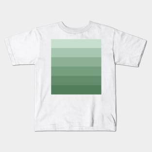 Stripes - Gradient - Dark to Light green Kids T-Shirt